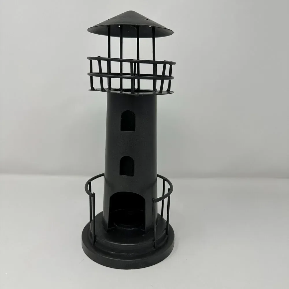 Vintage Metal Lighthouse Lantern Candle Holder Nautical Coastal Home Decor